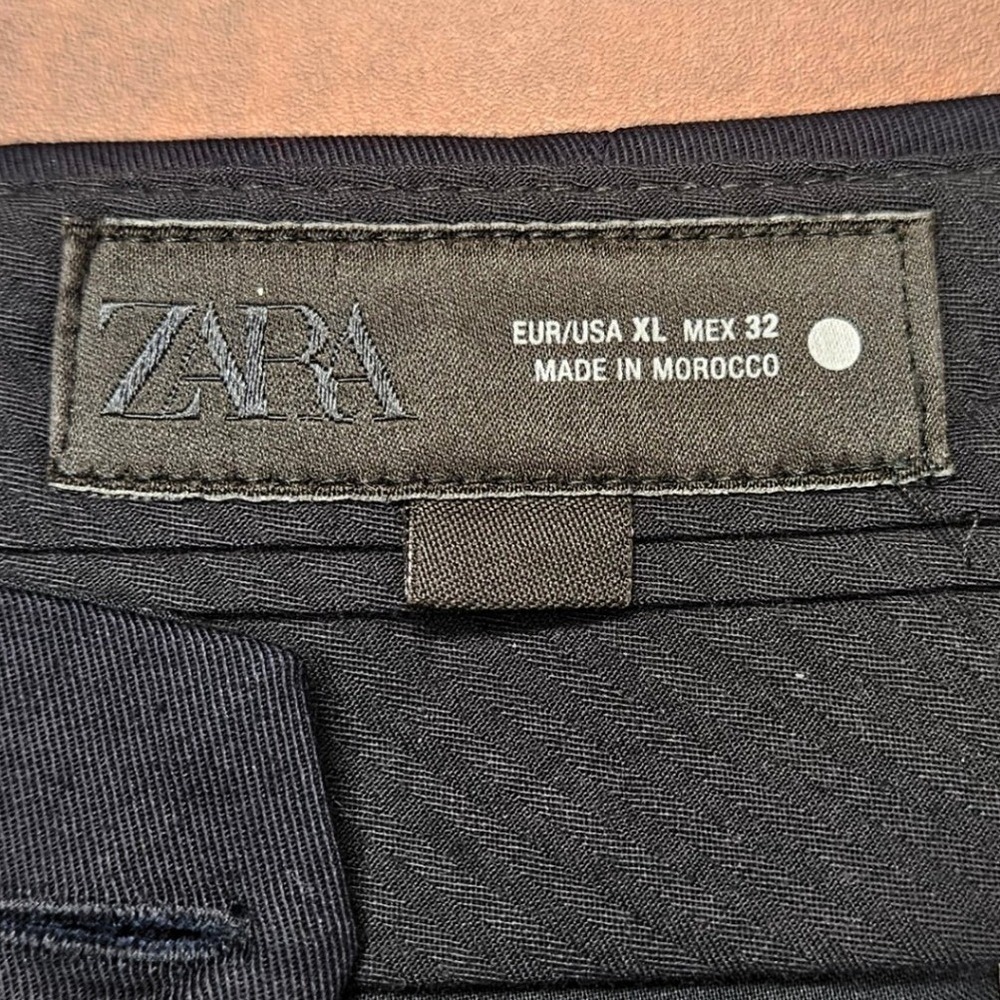 Zara Womens XL Balloon Barrel Leg Cropped Pleated Trousers Black High Rise - Picture 13 of 16